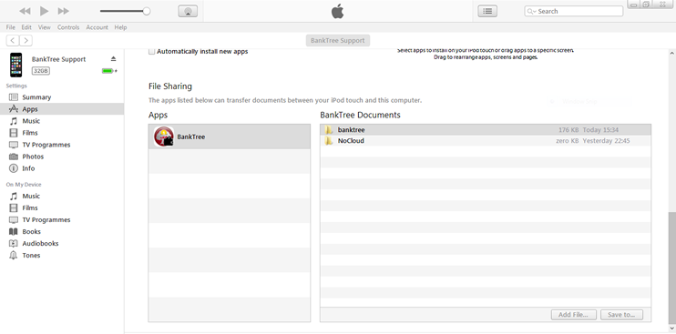 iTunes fileshare